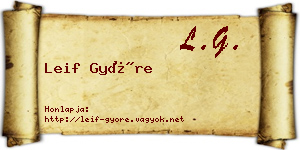 Leif Györe névjegykártya